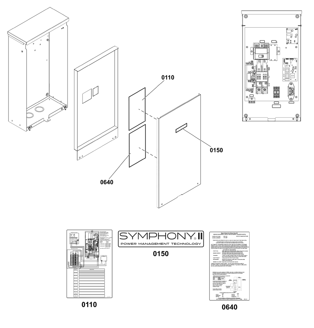 Decals Group - Ats Informational Diagram and Parts List for 071248-00  Briggs and Stratton Generator